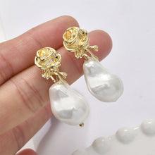 Load image into Gallery viewer, Lava Rose Ear Stud, S925 Silver Ear Pin Nickel Free Earrings, Gold/Silver Stud Earrings, Hypoallergenic Earring Findings LL175