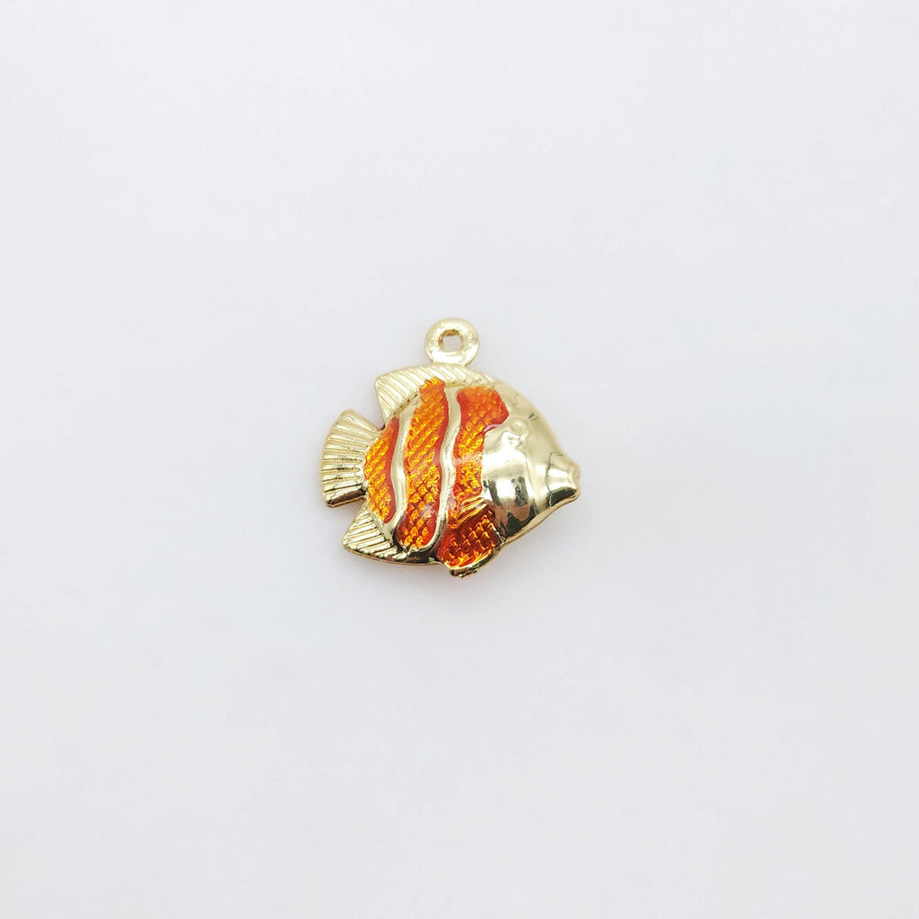 Enamel Marine Life Charms, Fish Pendant, 18K Gold Plated Charms, Bracelet Making, Jewelry Findings S20515