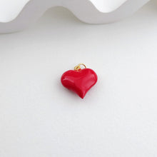 Load image into Gallery viewer, 4pcs Red Heart Enamel Charms, 18K Gold Plated Love Pendant, Necklace Making Pendants, Jewelry Findings S1298