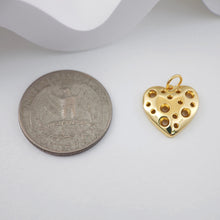 Cargar imagen en el visor de la galería, Dijes de queso con forma de cubo de corazón brillante, chapado en oro de 18 quilates, para hacer collares, accesorios de joyería S1110