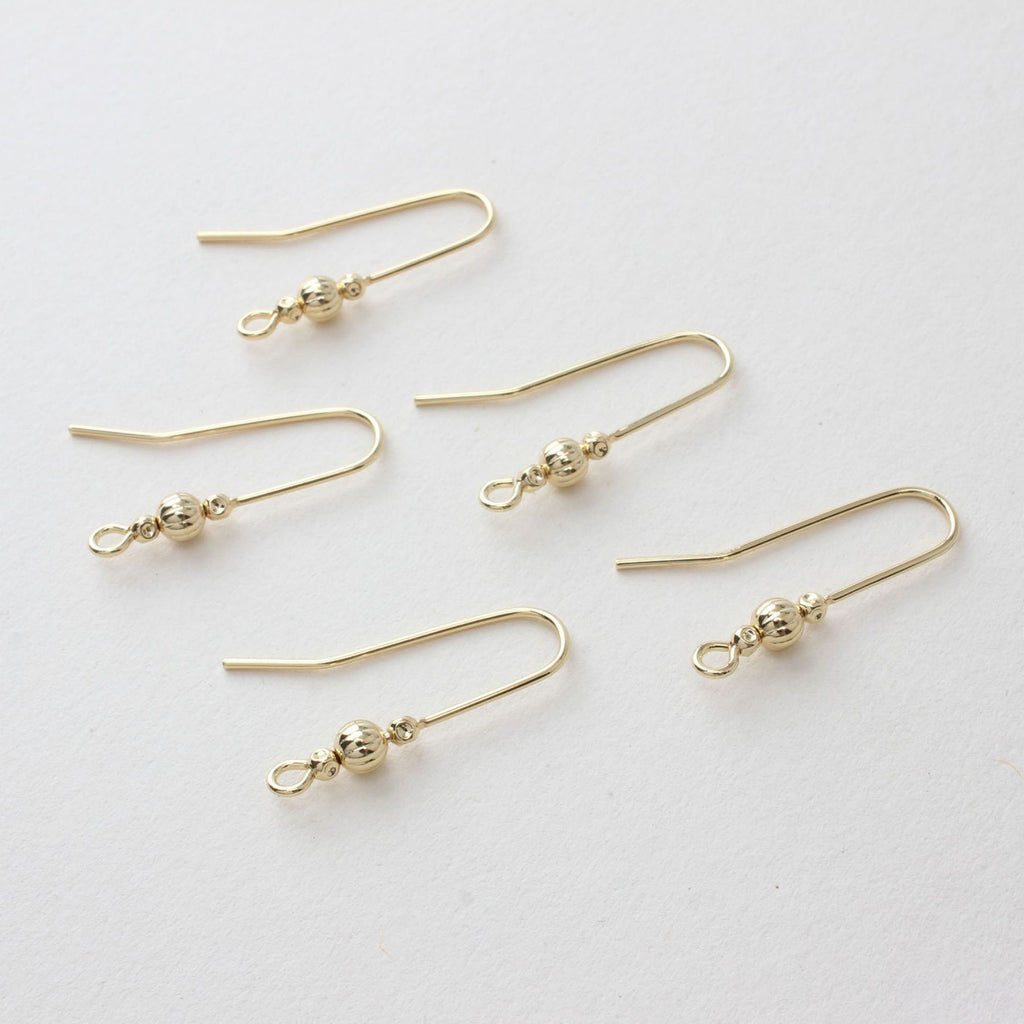 10pcs 18K Gold Plated Ear Wires, CZ Gold Earring Earring Hooks, Fish Hooks, Ear Wires for Jewelry Making BB062