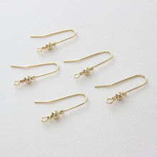 Load image into Gallery viewer, 10pcs 18K Gold Plated Ear Wires, CZ Gold Earring Earring Hooks, Fish Hooks, Ear Wires for Jewelry Making BB062