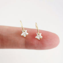 Load image into Gallery viewer, 18K Gold Plated Ear Wires, Star Cubic Pave Earring Hooks, Nickel Free, Fish Hooks, Ear Wires for Jewelry Making D0182
