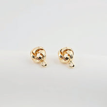 Load image into Gallery viewer, Round Wire Dough Earring Post with Loop, 18k Gold Chain Round Stud Earring Nickel Free, Hypoallergenic Earring Findings ZX271