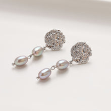 Load image into Gallery viewer, Round Lava Ear Post With Loop, S925 Silver Ear Pin Nickel Free Earrings, Gold/Silver Ear Stud, Hypoallergenic Earring Findings JG004