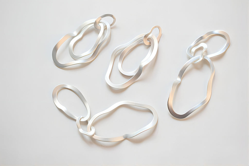 Irregular Drop Triple Ring Pendant, 14K Shiny Gold/Silver Plated Drop Openwork Pendant 5x24mm for Jewelry Making Supply JH018