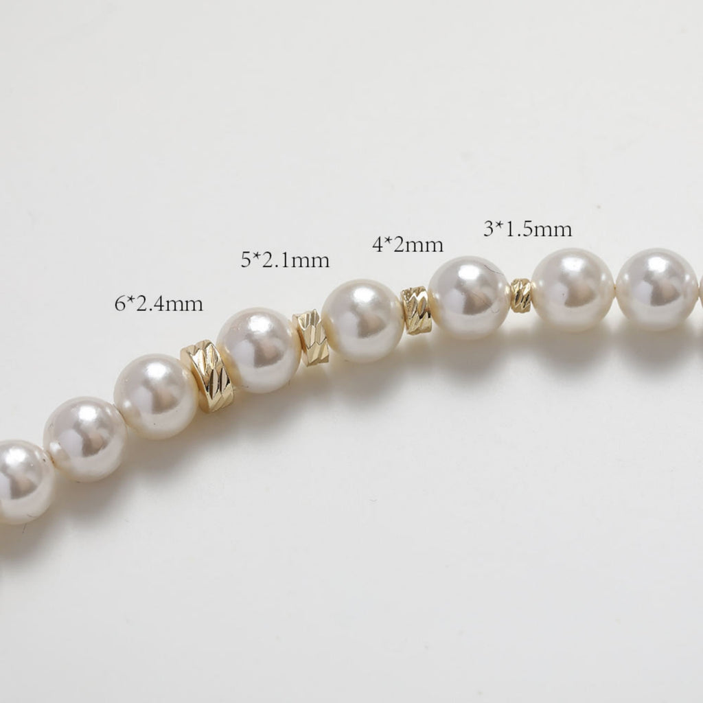 50PCS- Donut Spacer Beads, Tone Rondelle Spacer Beads, Tire Beads, 18k Gold Plated Beads, Bracelet Making, Jewelry Finding SC021