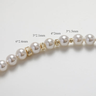 50PCS- Donut Spacer Beads, Tone Rondelle Spacer Beads, Tire Beads, 18k Gold Plated Beads, Bracelet Making, Jewelry Finding SC021