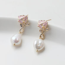 Load image into Gallery viewer, Enamel Flower Earring Post, 14K Gold/Silver, S925 Silver Pin Nickel Free Earrings, Flora Ear Stud with Loop GZ769