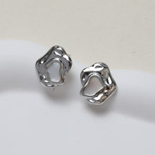Load image into Gallery viewer, Irregular Shell Earring Post, 14K Gold/Silver Plated, S925 Silver Pin Nickel Free Earrings, Hypoallergenic Earring Findings GZ368