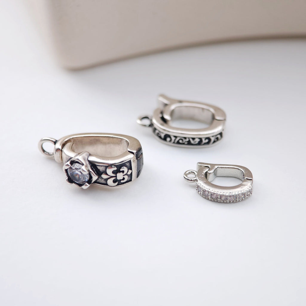 18K Gold Plated Pendant Top with Loops, Pendant Snap on Bails, Clasp Link, Jewelry Making S1156