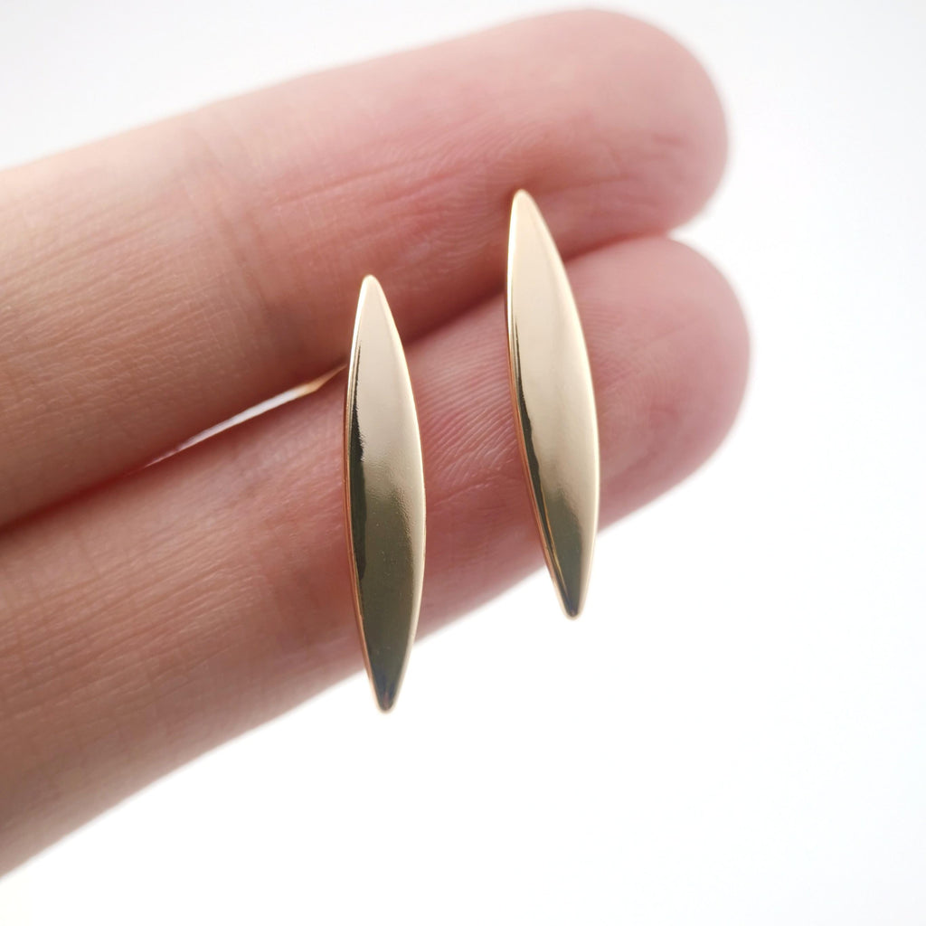 10pcs Gold leaves Earring Post With Loop, Nickel Free Earrings, Ear Stud Loop, Hypoallergenic Earring Findings ZX077