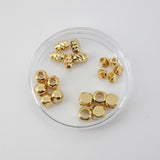 10pcs Faceted Spacer Beads, 18K Shiny Gold Plated Square Beads, 4.5mm, Bracelet Beads, Spacer Beads, Jewelry Finding S20339