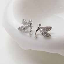 Load image into Gallery viewer, Butterfly Ear Post, S925 Silver Ear Pin, CZ Pave Nickel Free, Ear Studs, 14K Gold Plated Stud Earring Finding GZ742