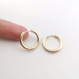 Ear Hoops, 19mm, 21mm, 18K Gold Plated Leverback Earrings, Huggie Hoops Earring ZX091