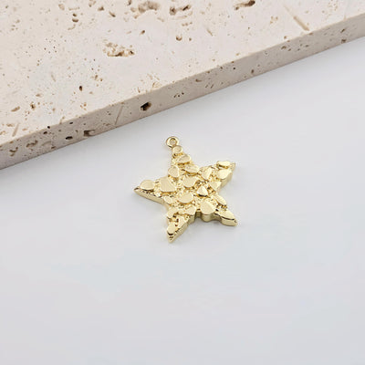 Star Charms,  Cross Charm, 18K Gold Star Pendant, 18K Gold Plated, Necklace Making Star Charms, Jewelry Findings S1269