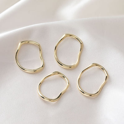 Irregular Openwork Pendant, 14K Gold/Silver Plated Charm, Necklace Pendant, Clear CZ Pave Pendant ZZ057