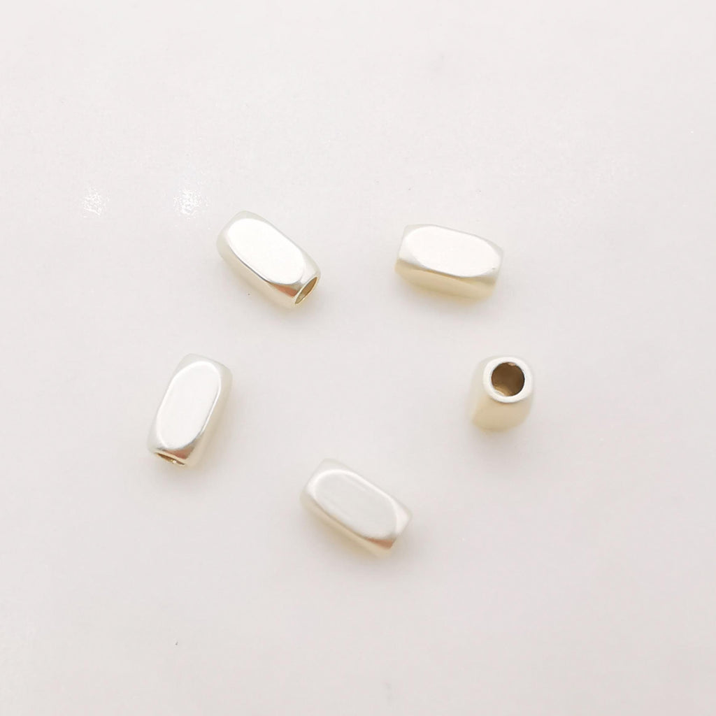 Matte Gold Plated Rectangular Cube Beads, Matte Gold Cube Beads, 6x3mm, Cube Bracelet Beads, Gold Plated Spacer Beads, Jewelry Finding S503