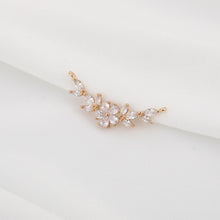 Load image into Gallery viewer, CZ Pave Leaf Connector, Cubic Zircon Crystal Leaves Pendant, Bracelet Necklace Pendant, 14K  Gold Plated Charm, Jewelry Findings R006-F095