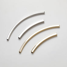 Cargar imagen en el visor de la galería, 5 cuentas de tubo cuadrado doblado, cuentas espaciadoras curvas, cuentas de tubo curvo, chapadas en oro/plata de 14 quilates, para hacer pulseras y collares, accesorio de joyería GZ229