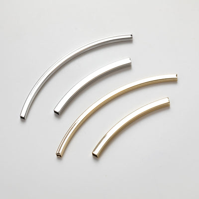 5pcs Bent Square tube Beads, Curved Spacer Beads, Curved Tube Beads, 14K Gold/Silver Plated, Bracelet Necklace Making Jewelry Finding GZ229