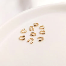 Cargar imagen en el visor de la galería, Protector de cable chapado en oro de 14 quilates, [10 unidades/paquete] apto para orificios de 0,8 mm/21 ga/0,03 pulgadas, guardacables para bisutería TH010