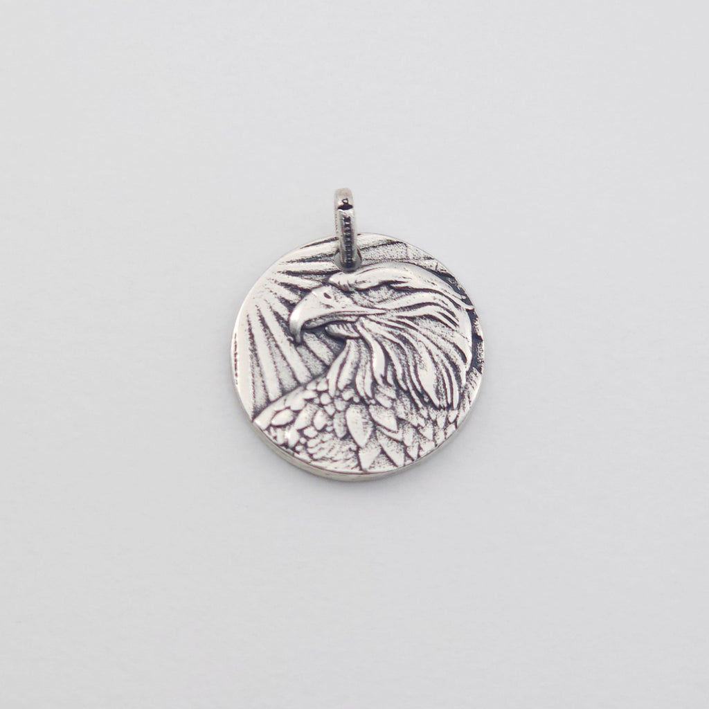 Round Portrait Pendant, Eagles Charm, 18K Gold Plated, Antique Silver, Necklace Making Charm, Jewelry Findings S1158