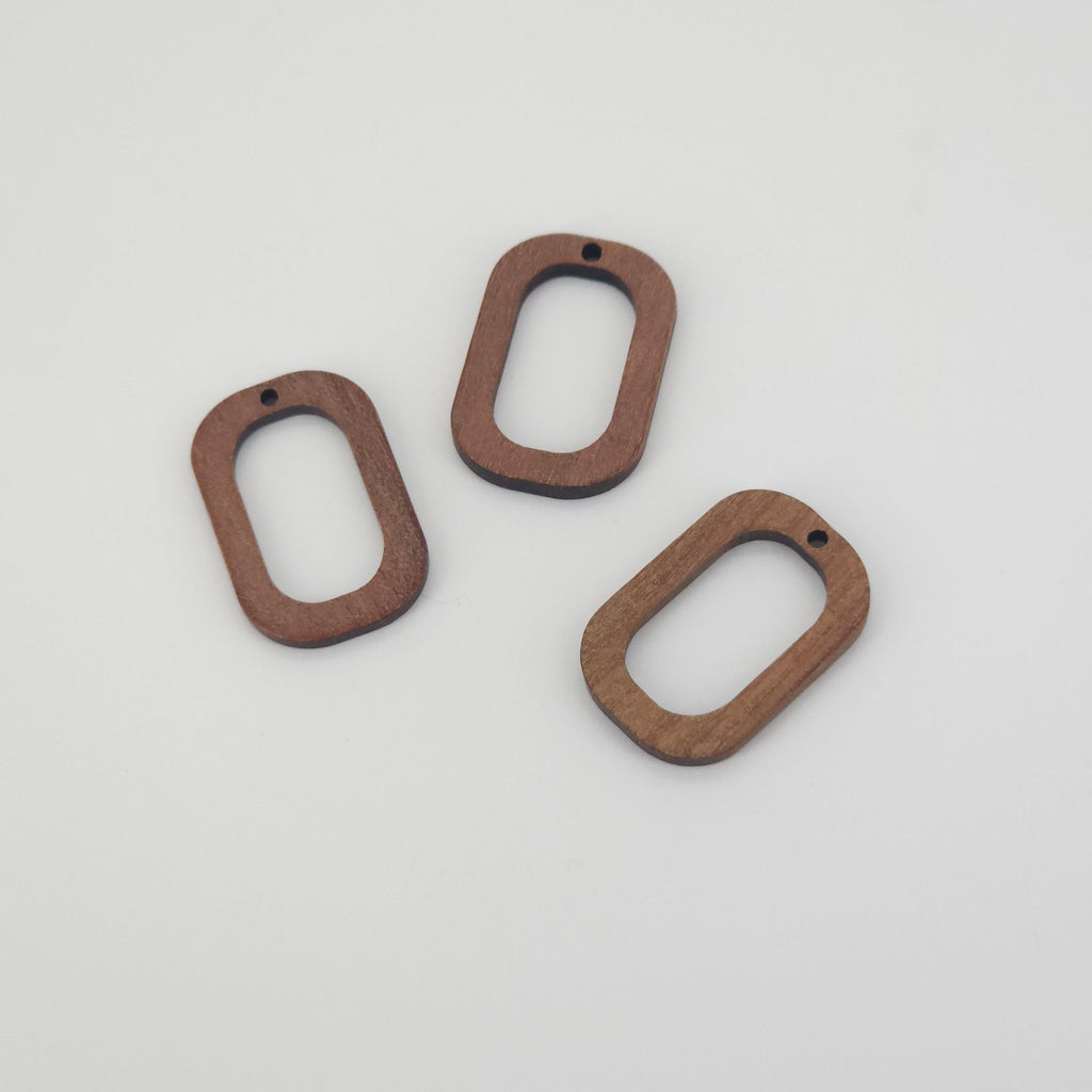 10PCS Ellipse Geometric Shape Wood Charms, Wooden Pendant, Reclaimed Walnut Wood, Geometric Statement Wood Earrings Diy Ideas JT967