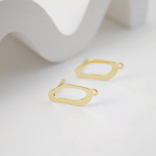Load image into Gallery viewer, 18K Gold Irregular Post With Loop, Stud Earring Nickel Free, 17.5mm, Hypoallergenic Earring Findings D0212