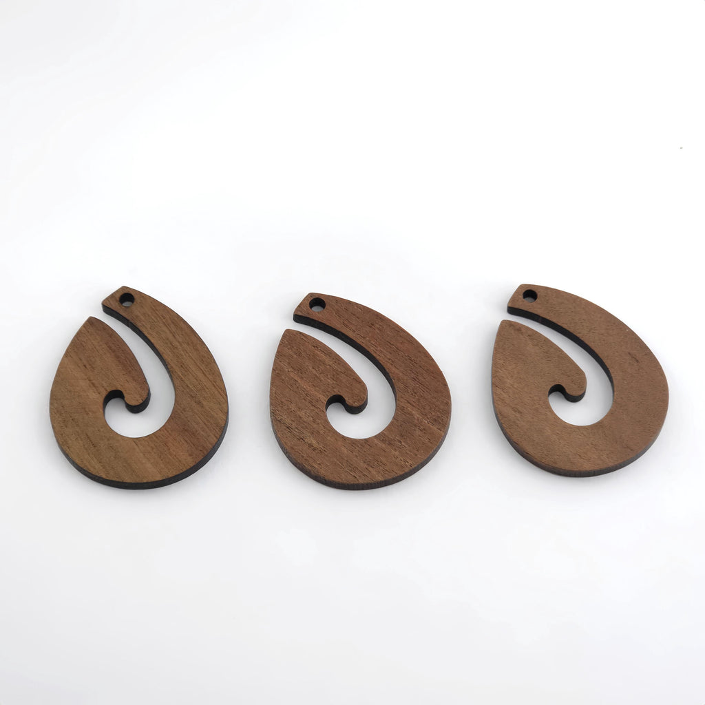 Symbolic Geometric Shape Wood Charms, Wooden Pendant, Reclaimed Walnut Wood, Geometric Statement Wood Earrings Diy Ideas JT1019