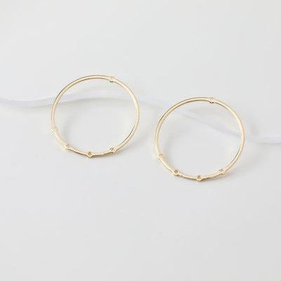 10pcs Circle Shaped Multi-hole Pendant, 14K Gold/ Silver Plated, 31.7mm, Earring Making Charm, Jewelry Findings JG045