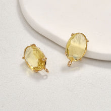 Cargar imagen en el visor de la galería, Poste para aretes ovalado con aro, aretes de plata S925 sin níquel, aretes con gemas de cristal, accesorios hipoalergénicos LL149