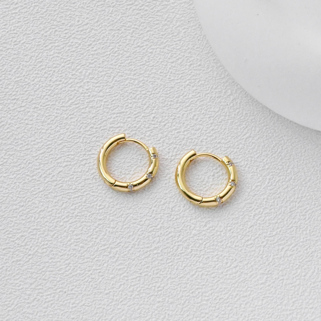 CZ Pave Earring Hoops, Gold Plated Huggie Hoop Earring, Leverback Earring, DIY Earring  Findings, Handmade Earring Supplies D0533