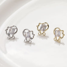 تحميل الصورة إلى عارض المعرض، قرط غير منتظم مرصع بأحجار الزركونيا المكعبة مع حلقات، مطلي بالذهب/الفضة عيار 14 قيراطًا، دبوس فضة S925 خالٍ من النيكل، قرط مضاد للحساسية GZ108