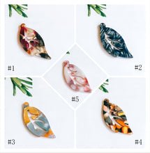 Load image into Gallery viewer, 10PCS Leave Pendant, Acetic Acid, Acetate Leaf Pendant, 10 Colors You Choose, Leaf Charm, Earring Finding MY114