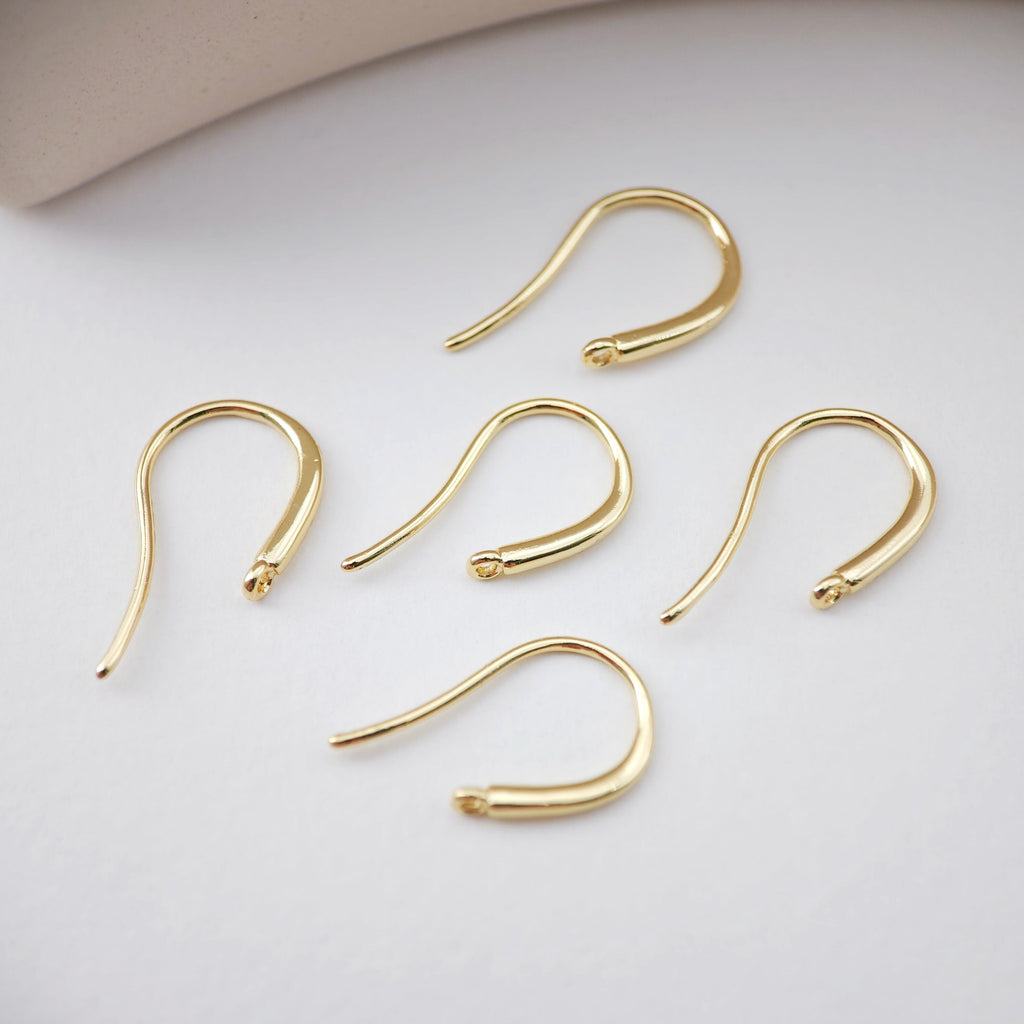 Fish Hooks, 18K Gold Plated Ear Wires, Gold Earring Earring Hooks, Ear Wires for Jewelry Making D0178