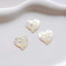 Load image into Gallery viewer, Heart White Mother-of-Pearl, MOP Shell Pendant, Sector White Nacre, Shell Charm, Mother of Pearl Jewelry Making Findings RY015