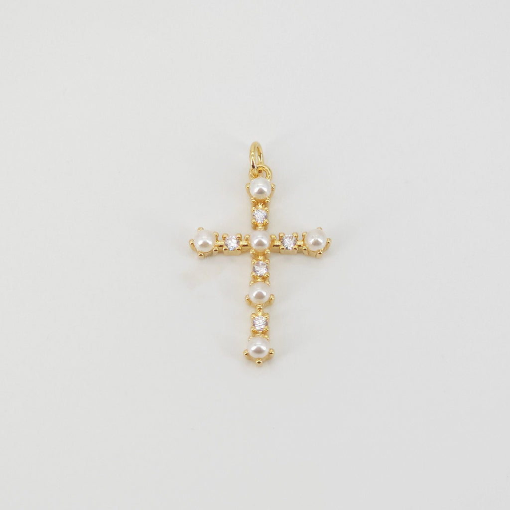 Cross Charms, CZ Pave Cross Pendant, Multiple Cross Styles, 18K Gold Plated Brass, Necklace Making Charms, Jewelry Findings S20736