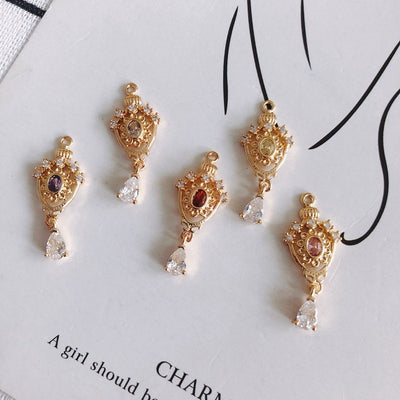 4pcs CZ Pave Boho Connector, Cubic Zircon Crystal Pendant, Bracelet Necklace Pendant, 14K Real Gold Plated, Jewelry Findings MY075-F021