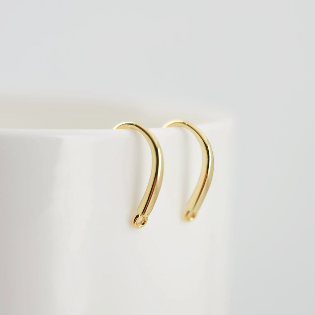 Fish Hooks, 18K Gold Plated Ear Wires, Gold Earring Earring Hooks, Ear Wires for Jewelry Making D0178