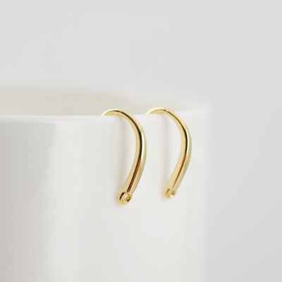 Fish Hooks, 18K Gold Plated Ear Wires, Gold Earring Earring Hooks, Ear Wires for Jewelry Making D0178