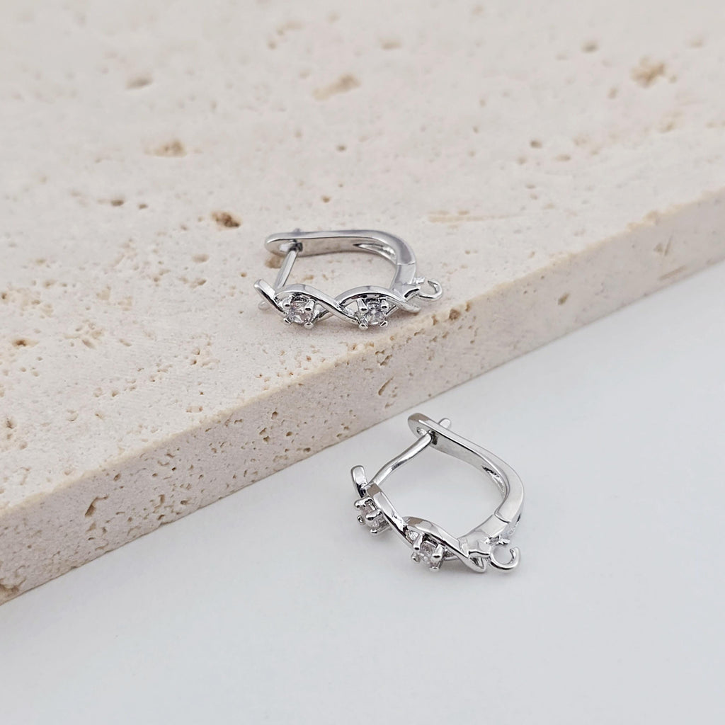 18K Gold Plated U Shape Hoop Earring, Huggie Hoops Earring Parts, U shape Hoop earring  for Jewelry Making D0250