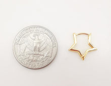 Load image into Gallery viewer, 10pcs Gold Star Shape Ear Hoops, 16x15mm, 18K Gold Plated Leverback Earrings, Star Huggie Hoops Earring S1062