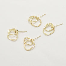 تحميل الصورة إلى عارض المعرض، قرط أذن غير منتظم بحلقة مزدوجة، دبوس أذن من الفضة الاسترلينية 925 خالٍ من النيكل، مشبك أذن ذهبي/فضي، قرط مضاد للحساسية LL196