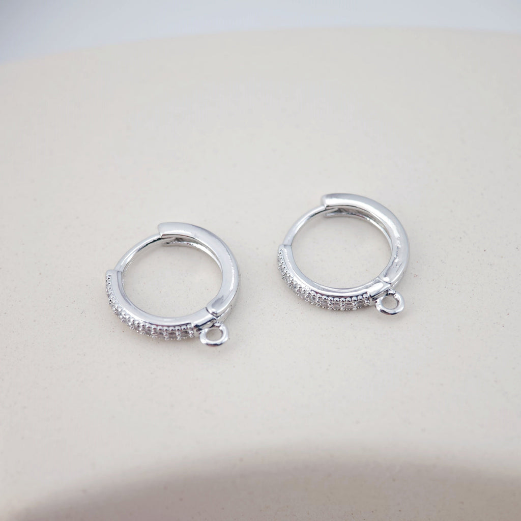 Cubic Zirconia Ear Hoops Multicolor Pave Crystal , 15.3*14mm, 18K Gold Plated Leverback Earrings, Huggie Hoops Earring D0155