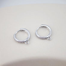 Load image into Gallery viewer, Cubic Zirconia Ear Hoops Multicolor Pave Crystal , 15.3*14mm, 18K Gold Plated Leverback Earrings, Huggie Hoops Earring D0155