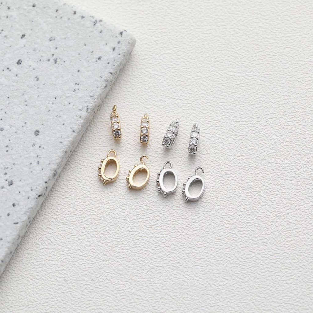 14K Gold Plated Pendant Top, CZ Pave Teardrop Connector, Cubic Zirconia Pendant Snap on Bails, Clasp Link, Jewelry Making GZ326