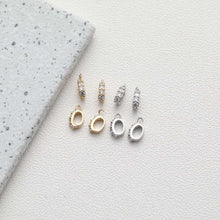 Load image into Gallery viewer, 14K Gold Plated Pendant Top, CZ Pave Teardrop Connector, Cubic Zirconia Pendant Snap on Bails, Clasp Link, Jewelry Making GZ326