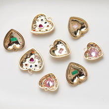 Load image into Gallery viewer, Heart Charms, Cubic Zirconia Pave Charm, 18K Gold/Silver Plated CZ Pave Love Pendant, Necklace Making Pendants, Jewelry Findings JG034