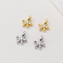 Cargar imagen en el visor de la galería, Colgante de flor con pavé de circonitas cúbicas, chapado en oro de 18 quilates, para collares y pendientes, accesorios de joyería D0495